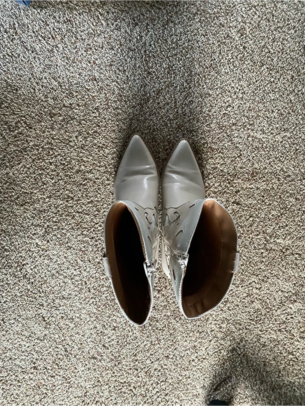 Universal Thread Cream/Tan Western Mid-Calf Boots - Picture 3 of 4